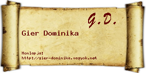 Gier Dominika névjegykártya